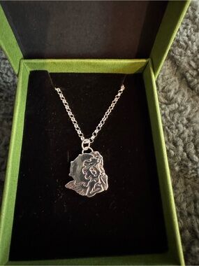 Solid sterling Cherub Betty Boop pendant on a 21 inch rolo chain